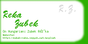 reka zubek business card